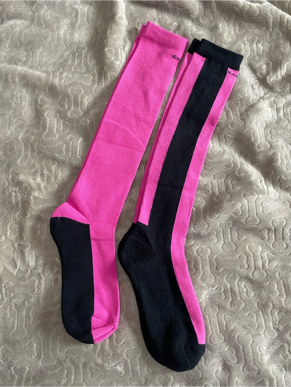 Reebok Women's Knee-High Athletic Socks - Hot Pink & Black